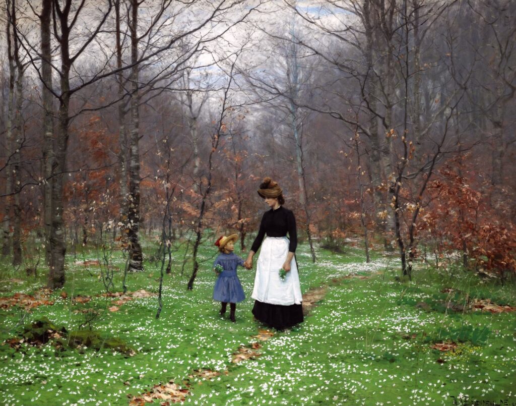 Springtime; the First Anemones (1889) - Hans Andersen Brendekilde Tablo