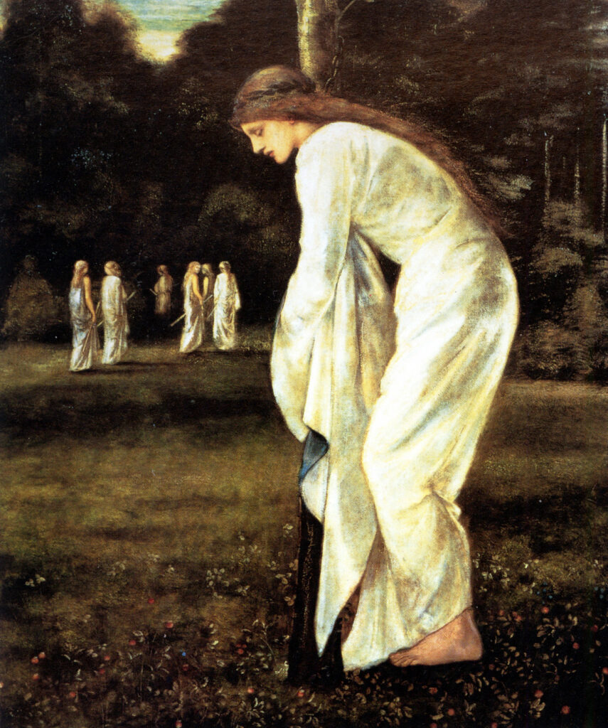 St George and the Dragon VI The Princess Tied to a Tree (1866) - Edward Burne-Jones Tablo