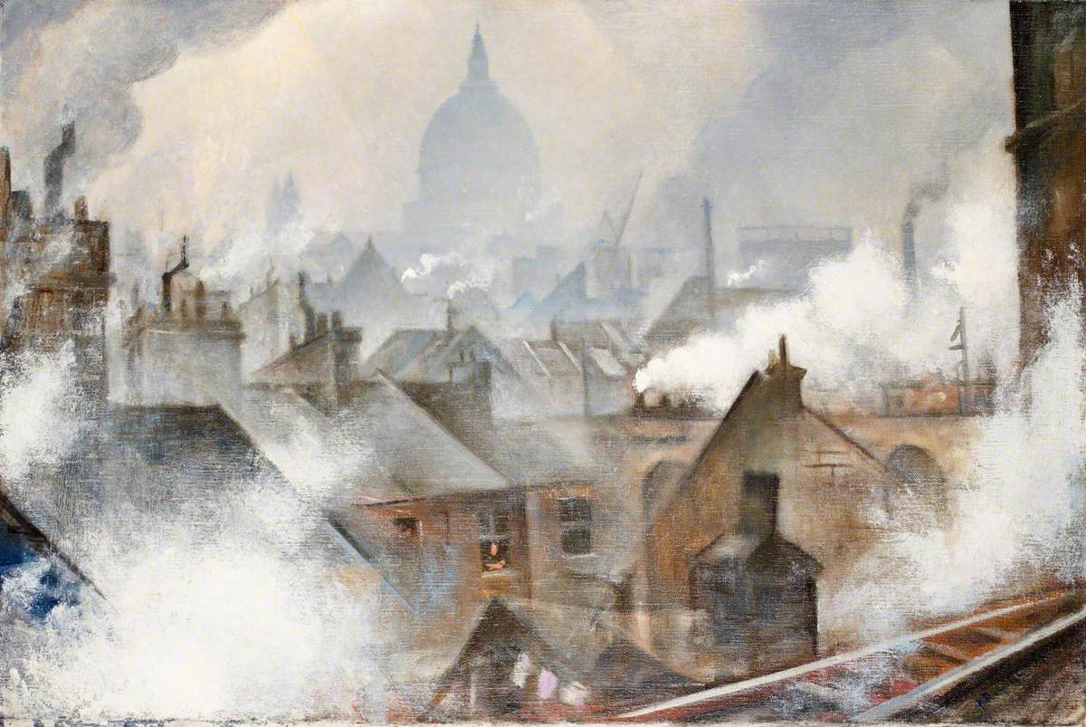St Paul's from the South - C. R. W. Nevinson Tablo