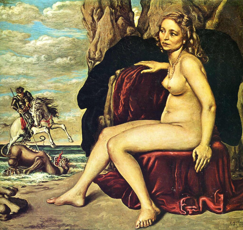 St. George Killing the Dragon (1940) - Giorgio de Chirico Tablo