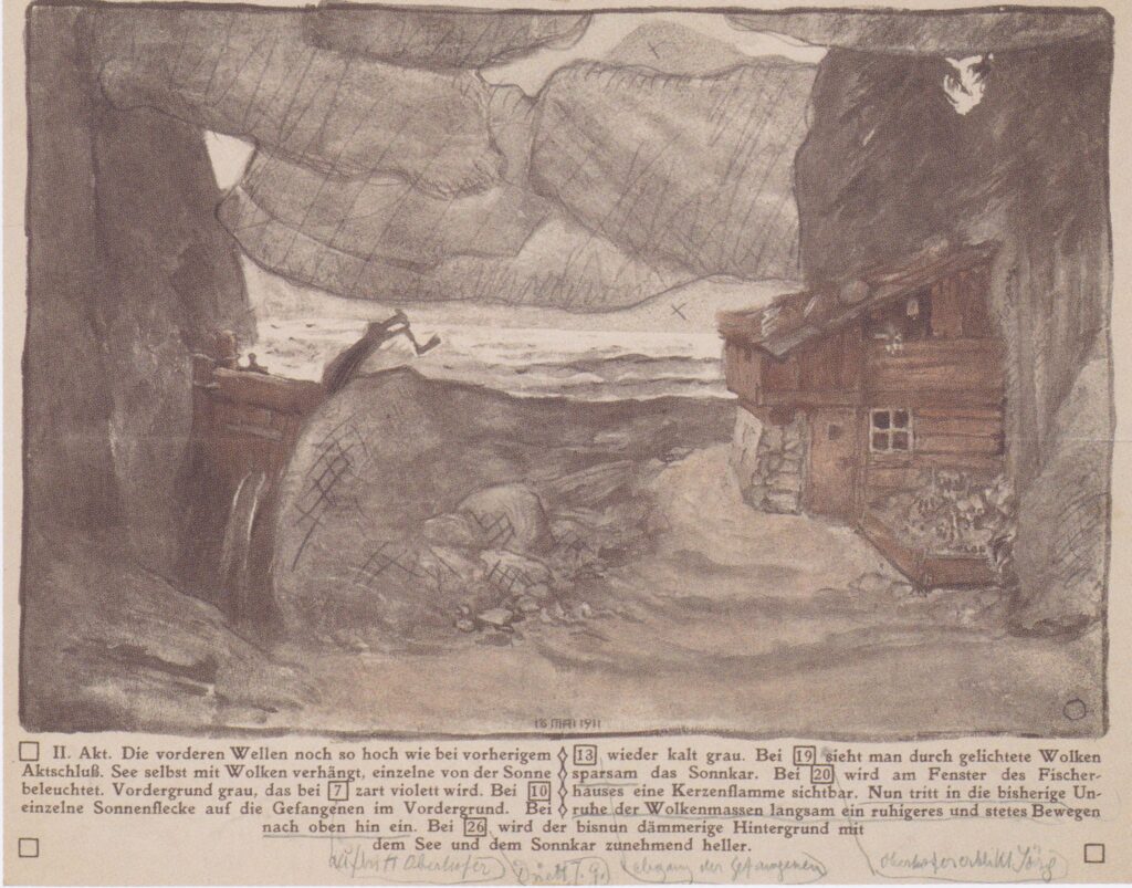 Stage design for 'The lake' of Julius Bittner (1911) - Koloman Moser Tablo