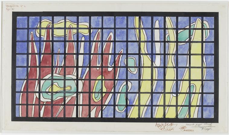 Stained glass artwork for the library at the University of Caracas - Fernand Léger Tablo