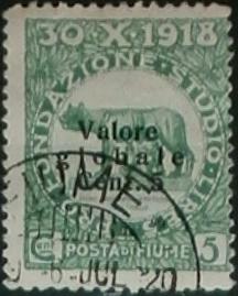 Stamp 5 Cent (1919) – Leopoldo Metlicovitz Tablo