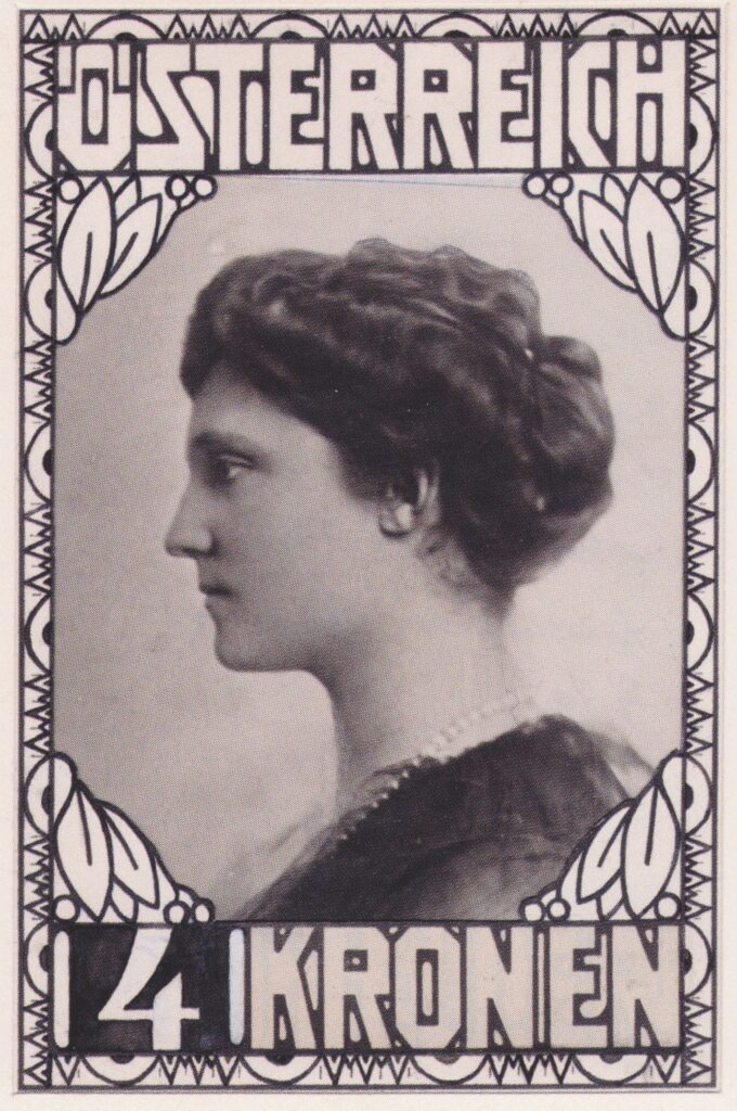 Stamp Design Empress Zita (not accepted) (1917) - Koloman Moser Tablo