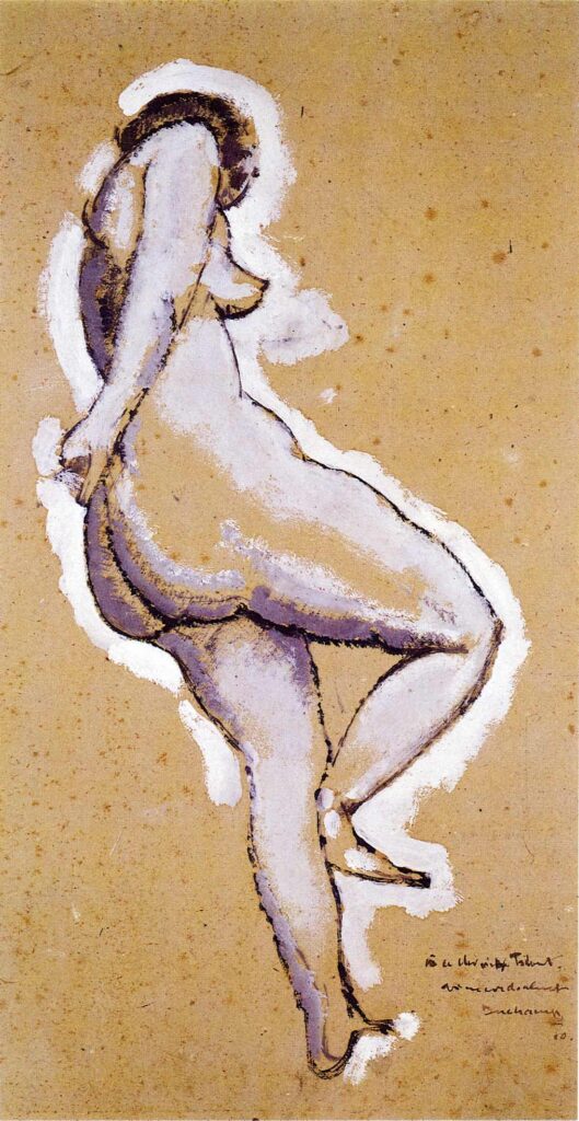 Standing Nude (1910) - Marcel Duchamp Tablo