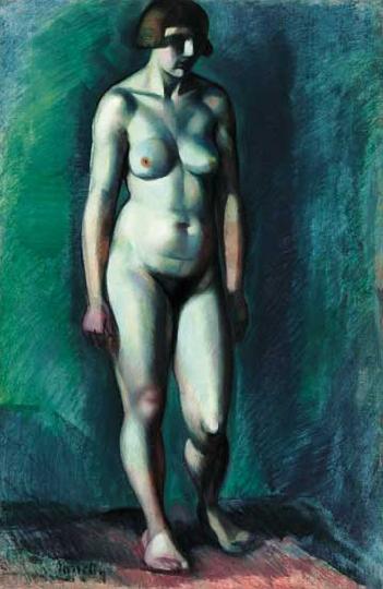 Standing Nude Woman (1916) - Kmetty János Tablo
