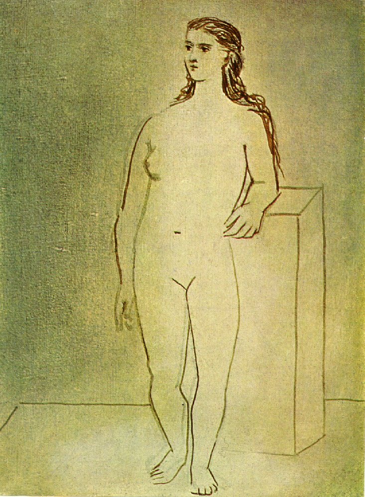 Standing female nude (1923) - Pablo Picasso Tablo