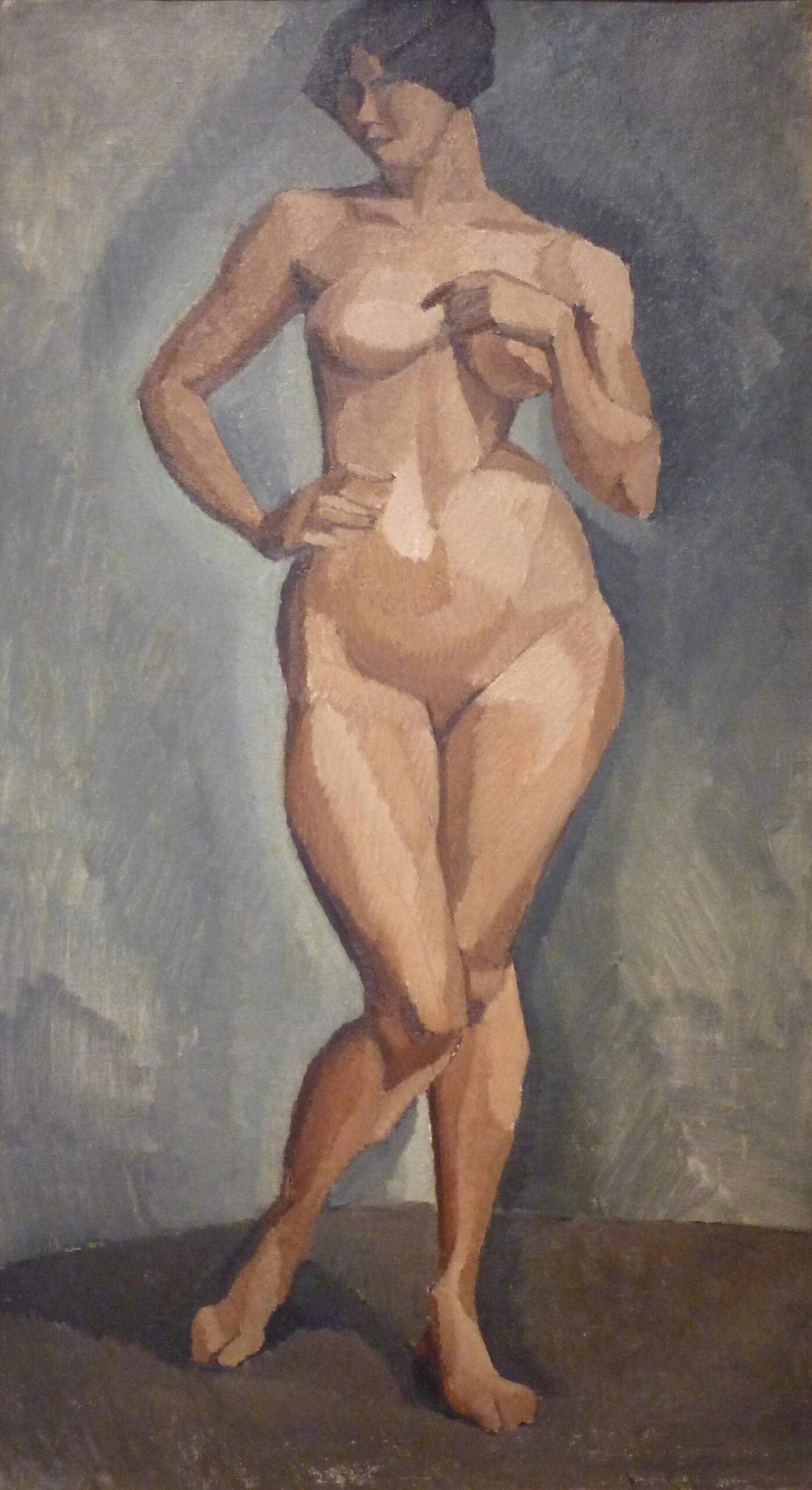 Standing nude from the front (1910) - Roger de La Fresnaye Tablo