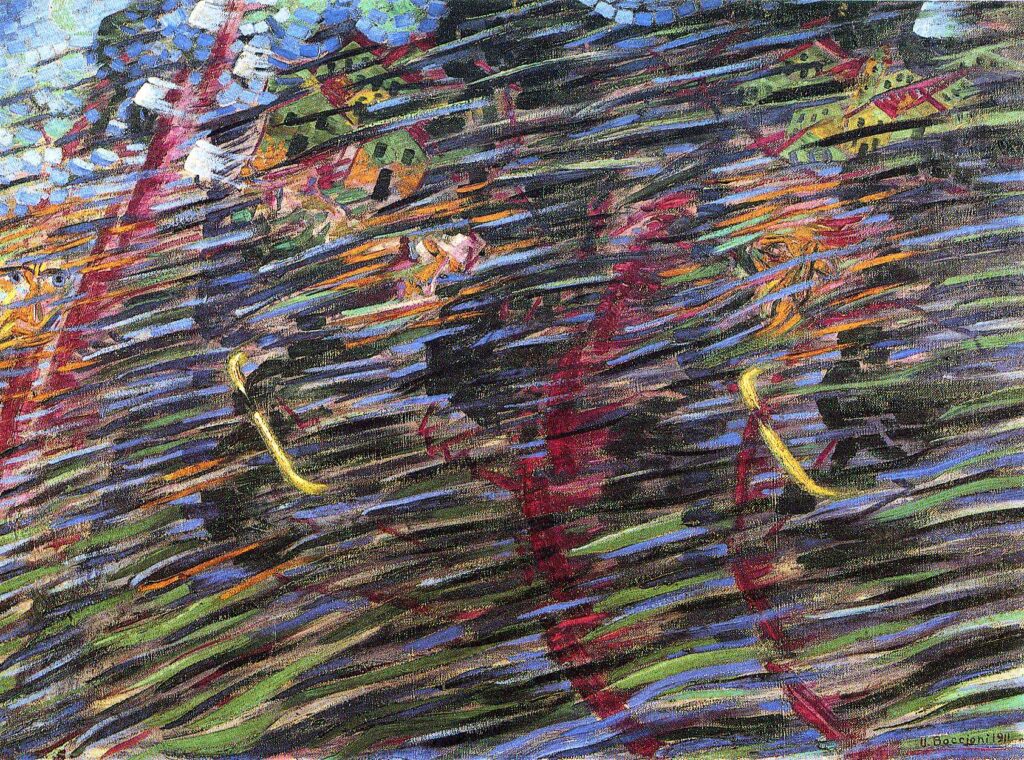 States of Mind II Those Who Go (1911) - Umberto Boccioni Tablo