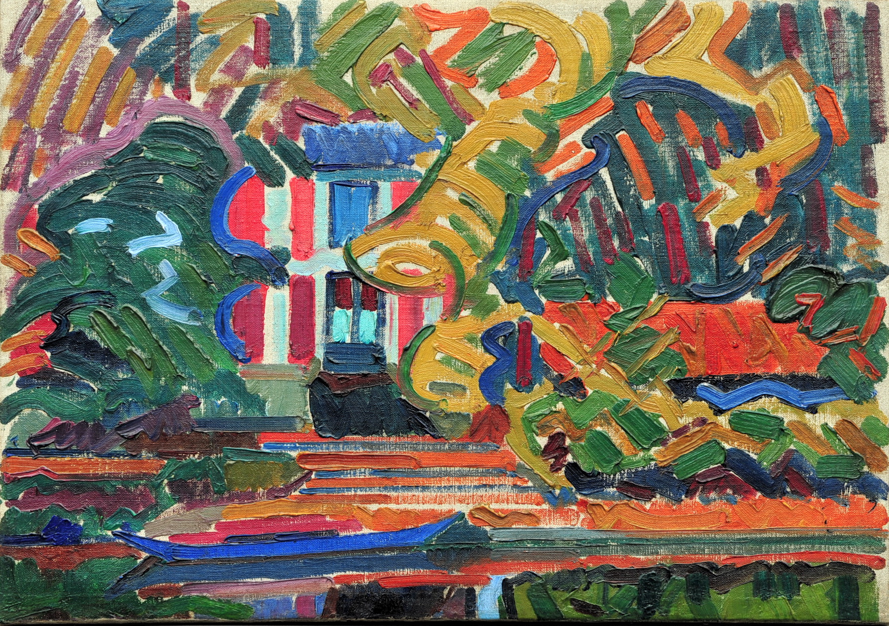 Stationnetje olie op doek - Auguste Herbin Tablo