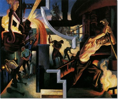 Steel (1931) - Thomas Hart Benton Tablo