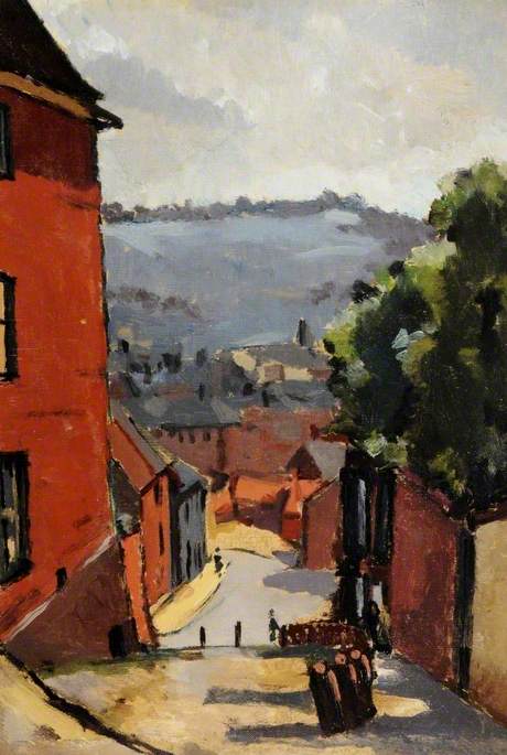 Steep Hill, Lincoln - C. R. W. Nevinson Tablo