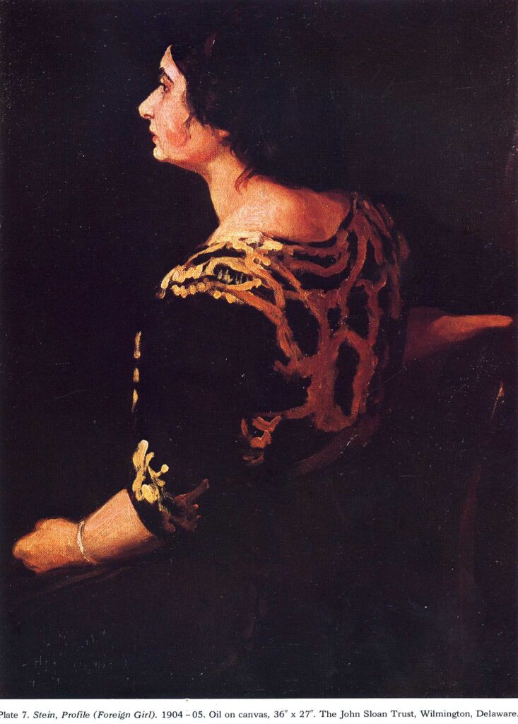 Stein, Profile (Foreign Girl) (1904) - John French Sloan Tablo