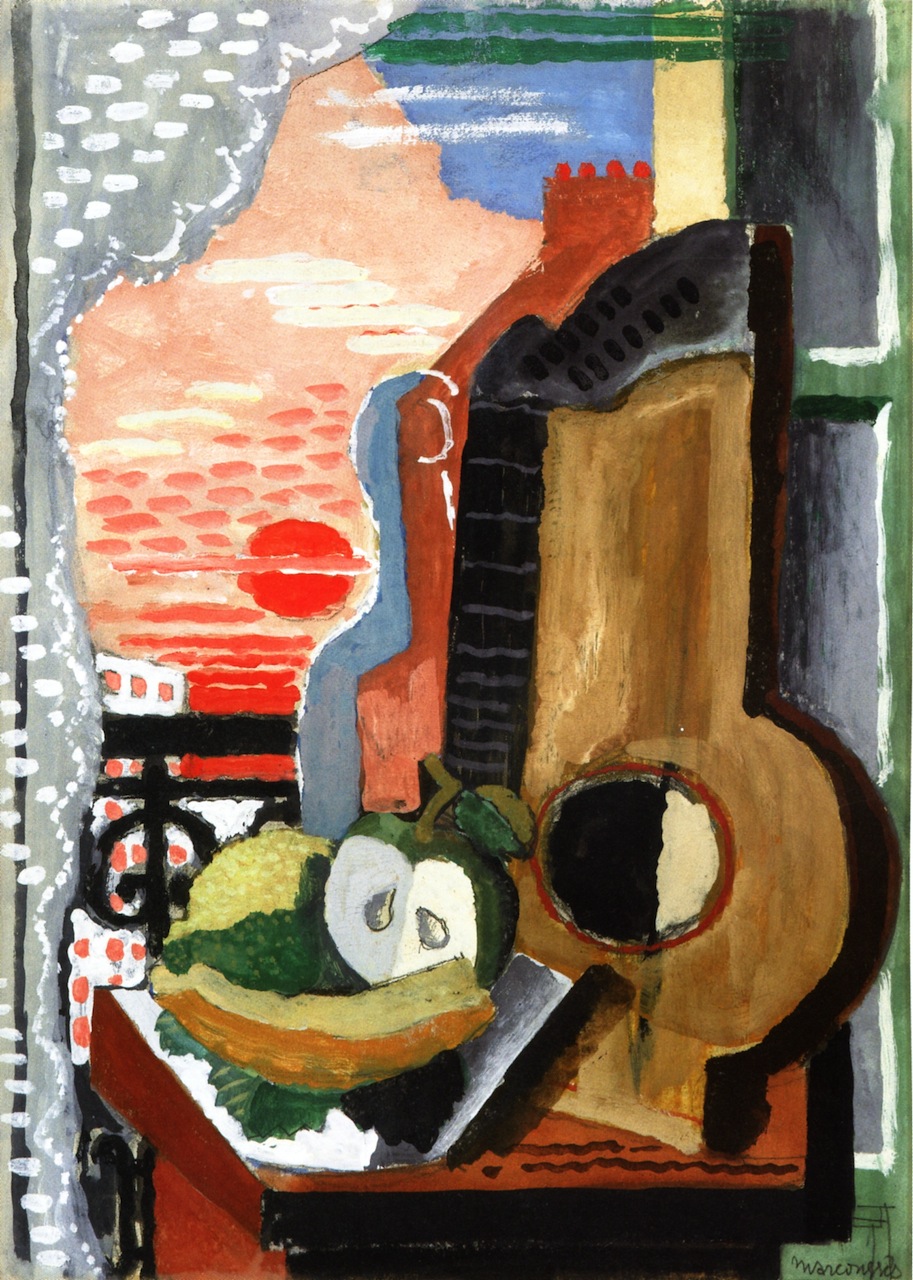 Still LIfe in front of the Window (1920) - Louis Marcoussis Tablo