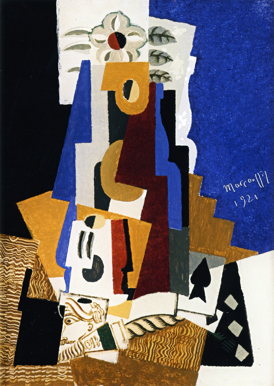 Still LIfe with Ace of Spades (1921) - Louis Marcoussis Tablo