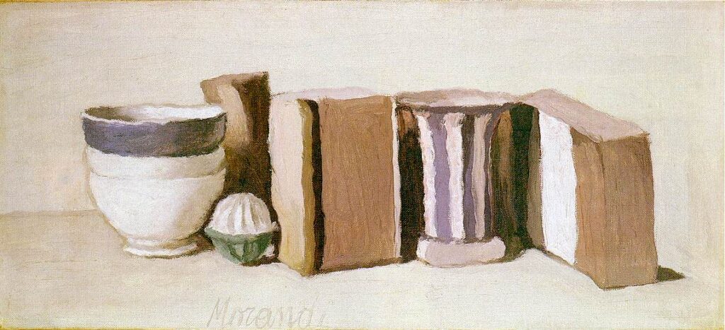 Still Life (Cups and Boxes) (1951) – Giorgio Morandi Tablo