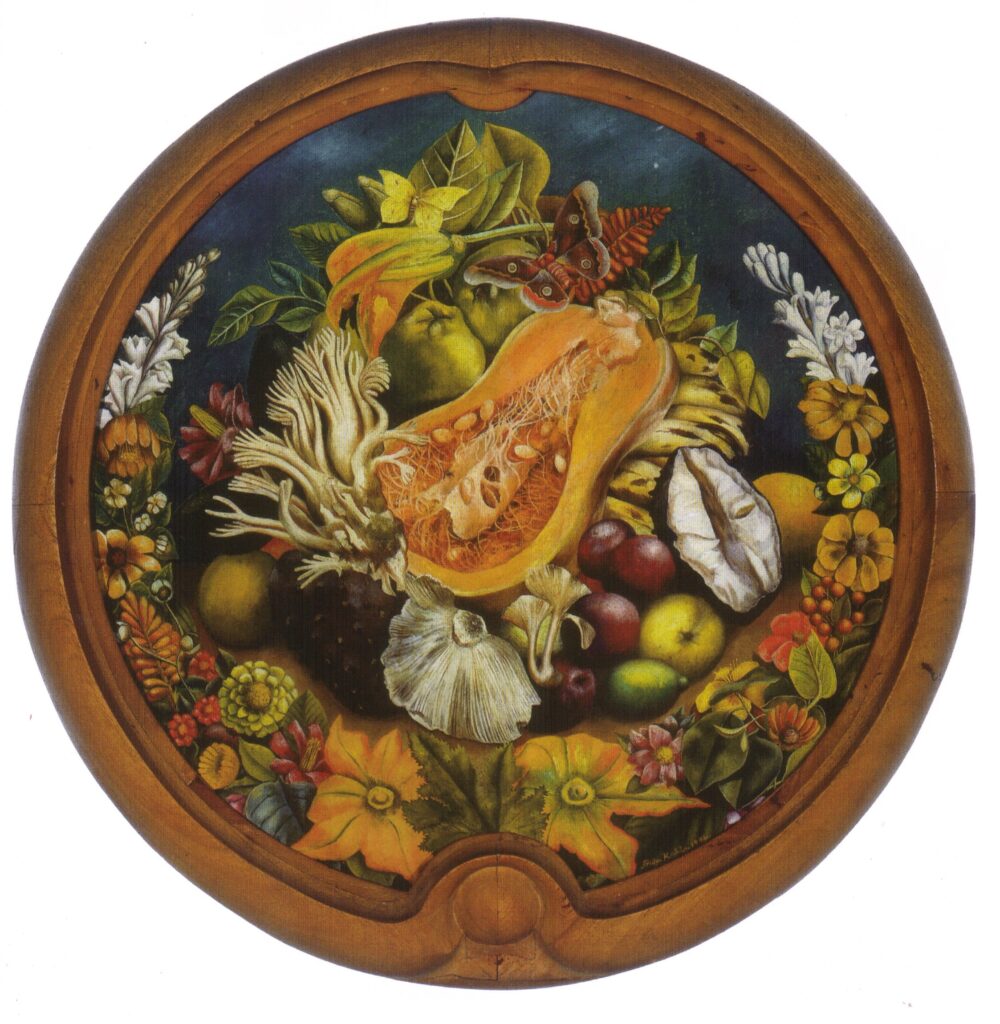 Still Life (Round) (1942) - Frida Kahlo Tablo
