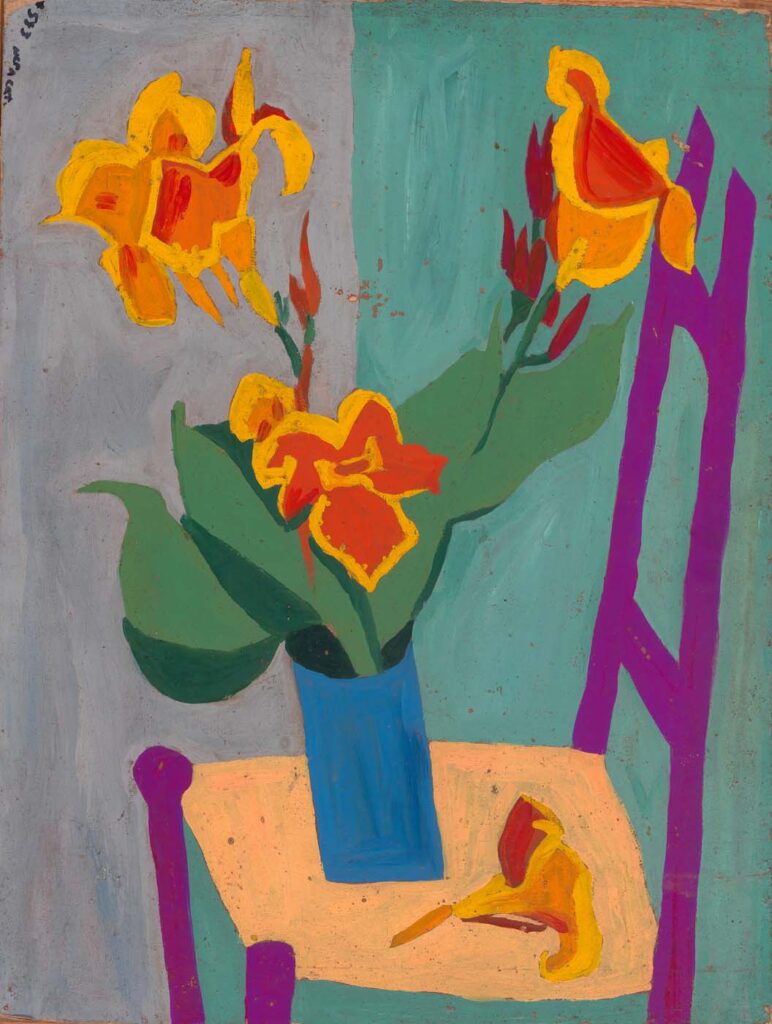 Still Life Chair and Flowers (1945) – William H. Johnson Tablo