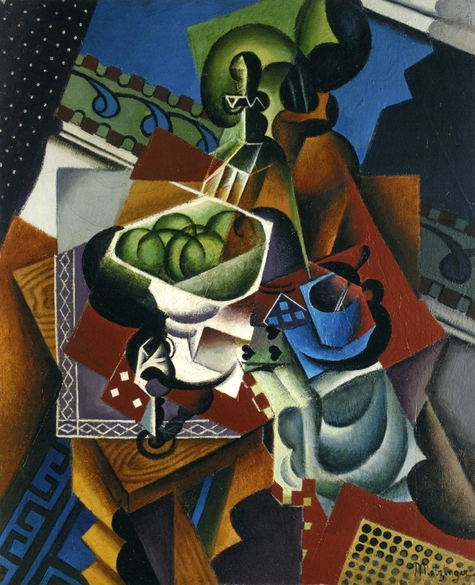 Still Life Playing Cards, Coffee Cup and Apples (1917) - Jean Metzinger Tablo