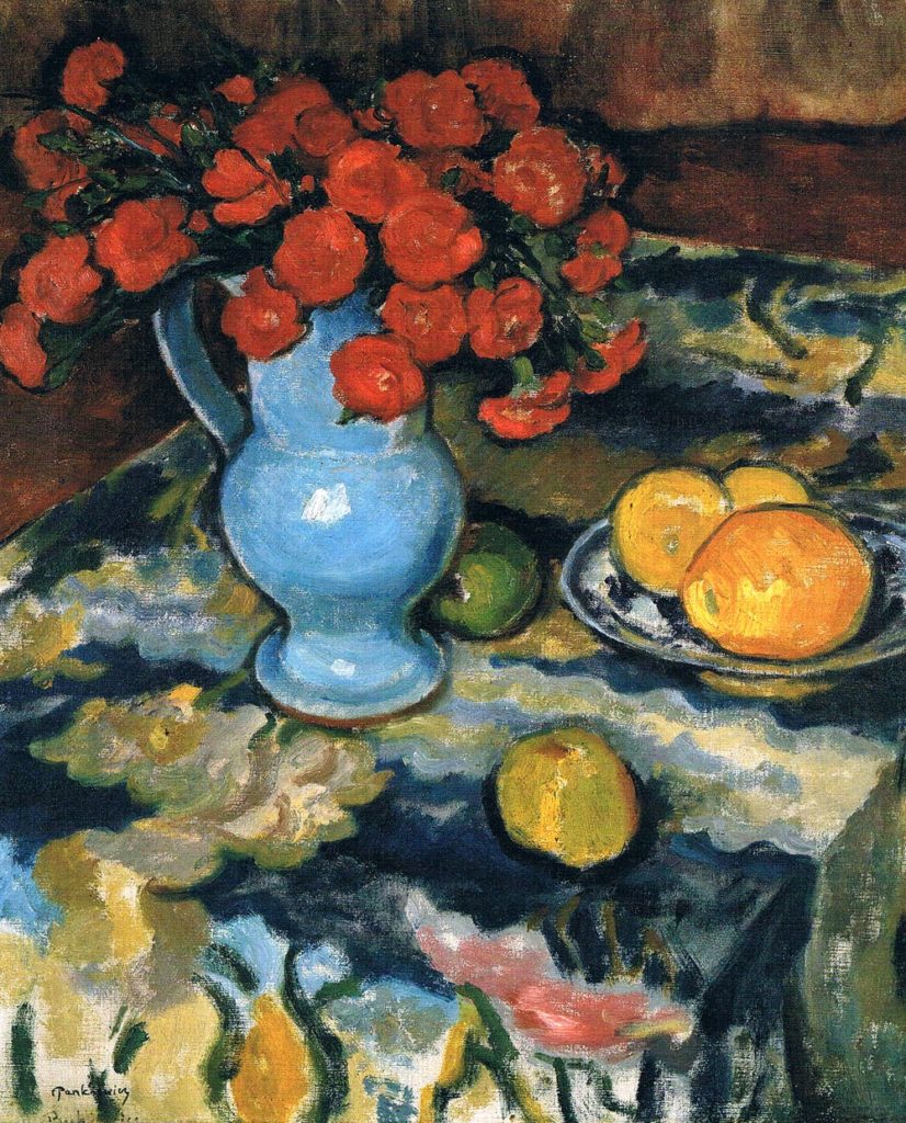 Still Life With Blue Vase (1910) - Józef Pankiewicz Tablo