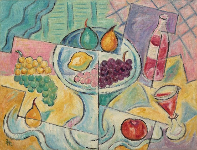 Still Life With Fruit Bowl - Corneliu Michailescu Tablo