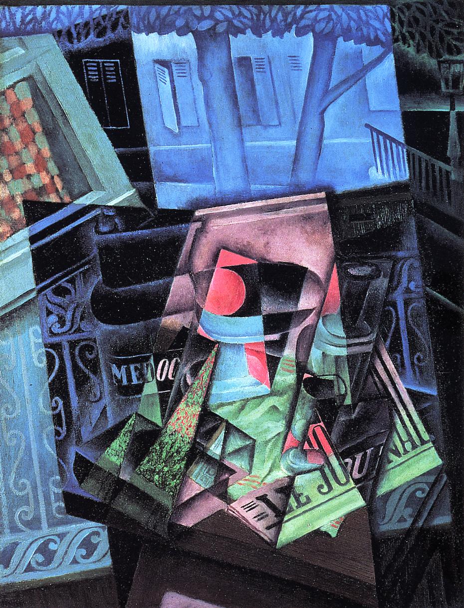 Still Life before an Open Window (Place Ravignan) (1915) - Juan Gris Tablo