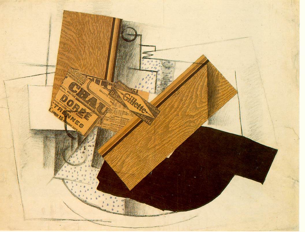 Still Life on a Table with 'Gillette' (1914) - Georges Braque Tablo