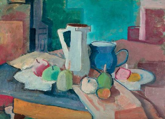 Still Life with Apples and Pears (1920) - Kmetty János Tablo
