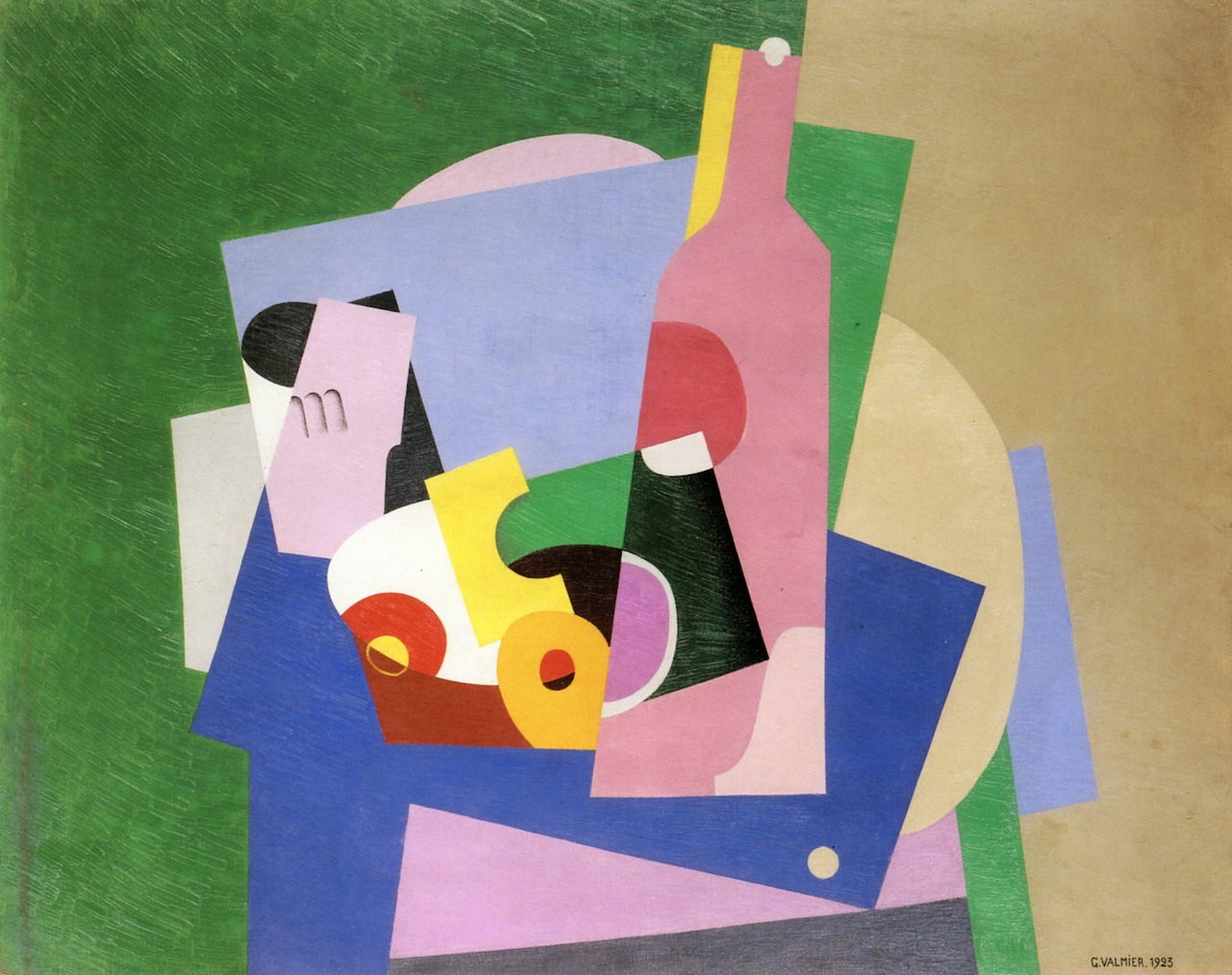 Still Life with Bottle (1923) - Georges Valmier Tablo