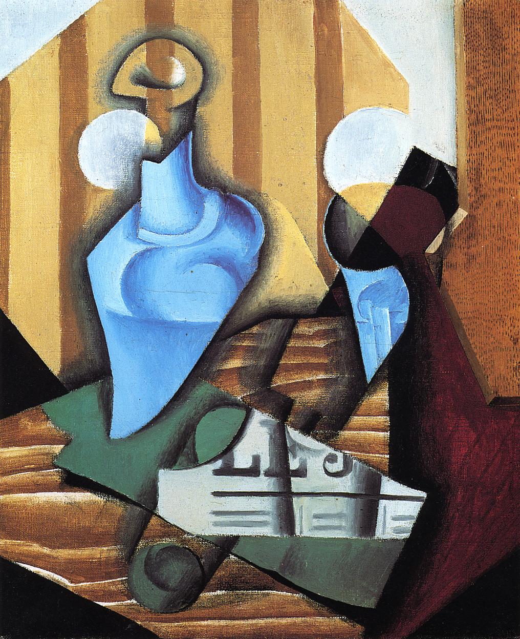Still Life with Bottle and Glass (1914) - Juan Gris Tablo