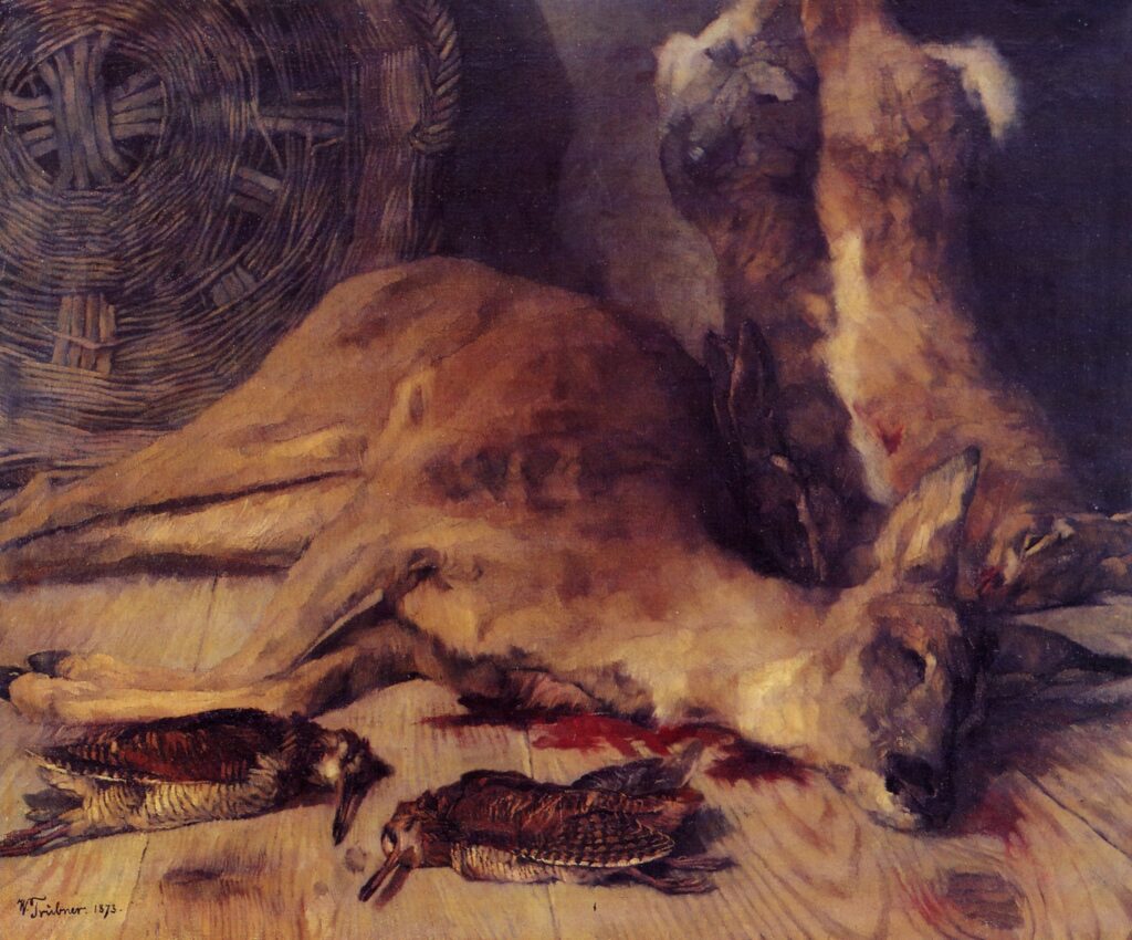 Still Life with Deer, Hare, and Snipes (1873) – Wilhelm Trübner Tablo