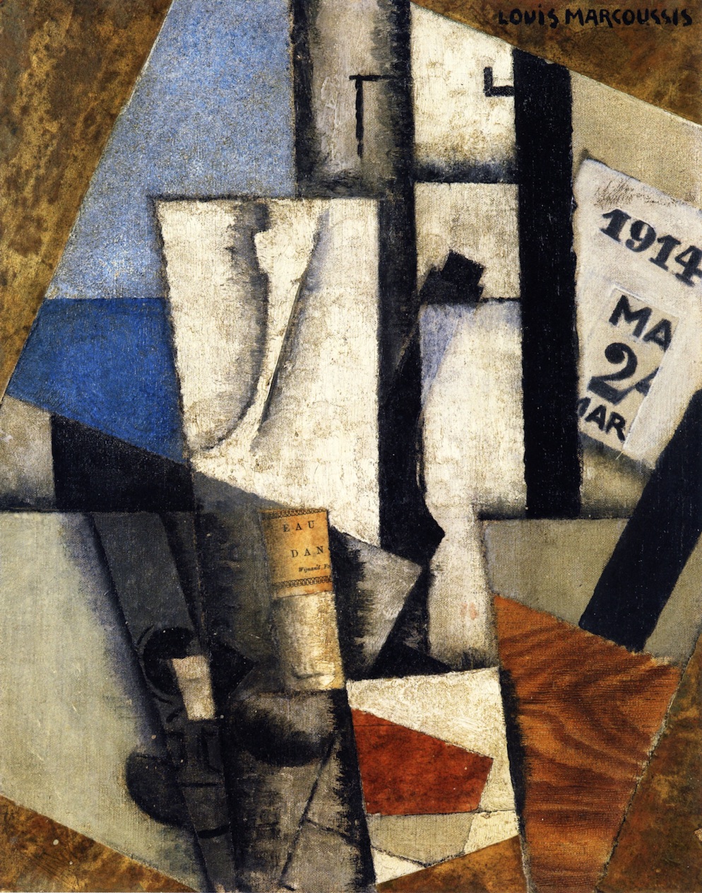 Still Life with Ephemeris (1914) - Louis Marcoussis Tablo