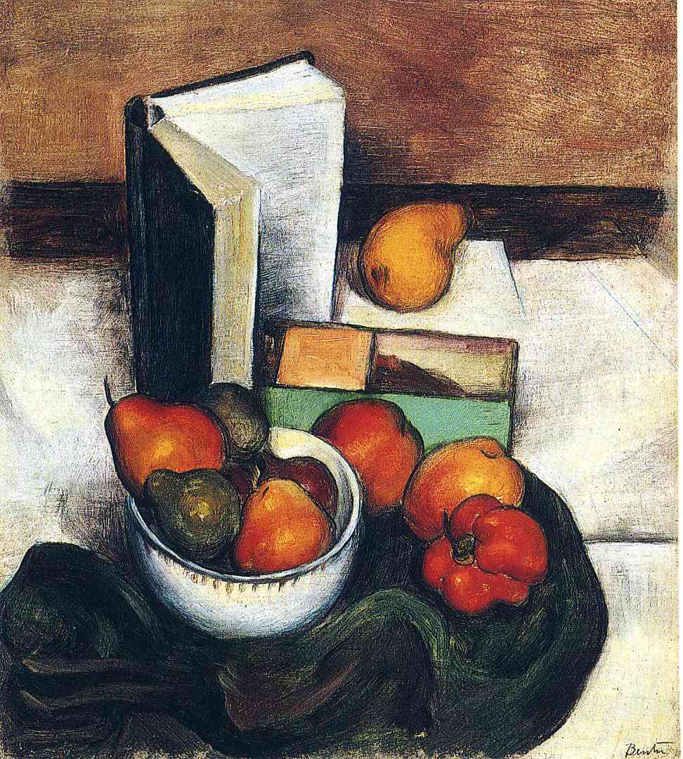 Still Life with Fruit and Vegetables (1914) - Thomas Hart Benton Tablo
