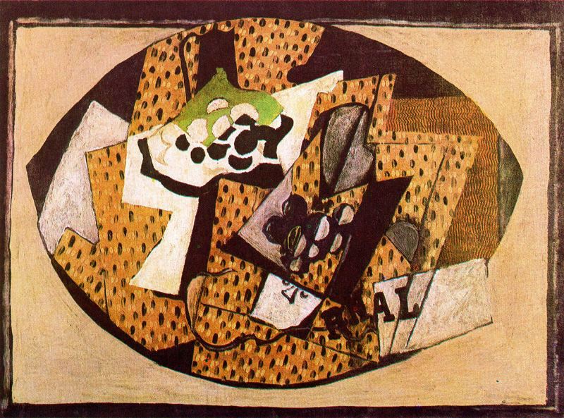Still Life with Grapes (II) (1918) - Georges Braque Tablo