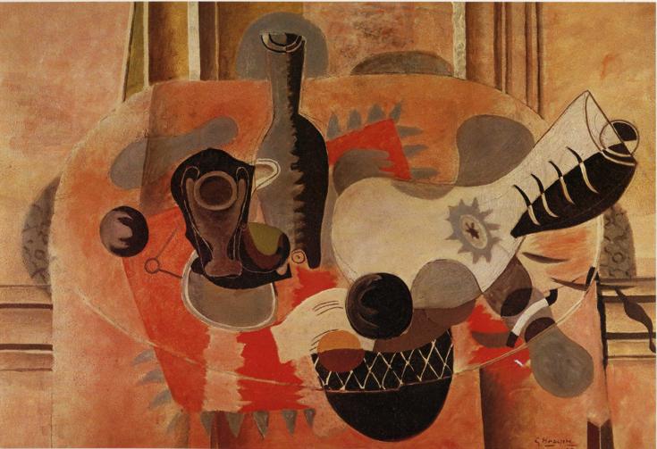 Still Life with Guitar (1935) - Georges Braque Tablo