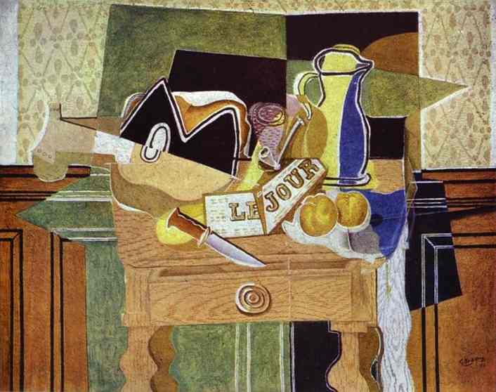 Still Life with Le Jour (1929) - Georges Braque Tablo