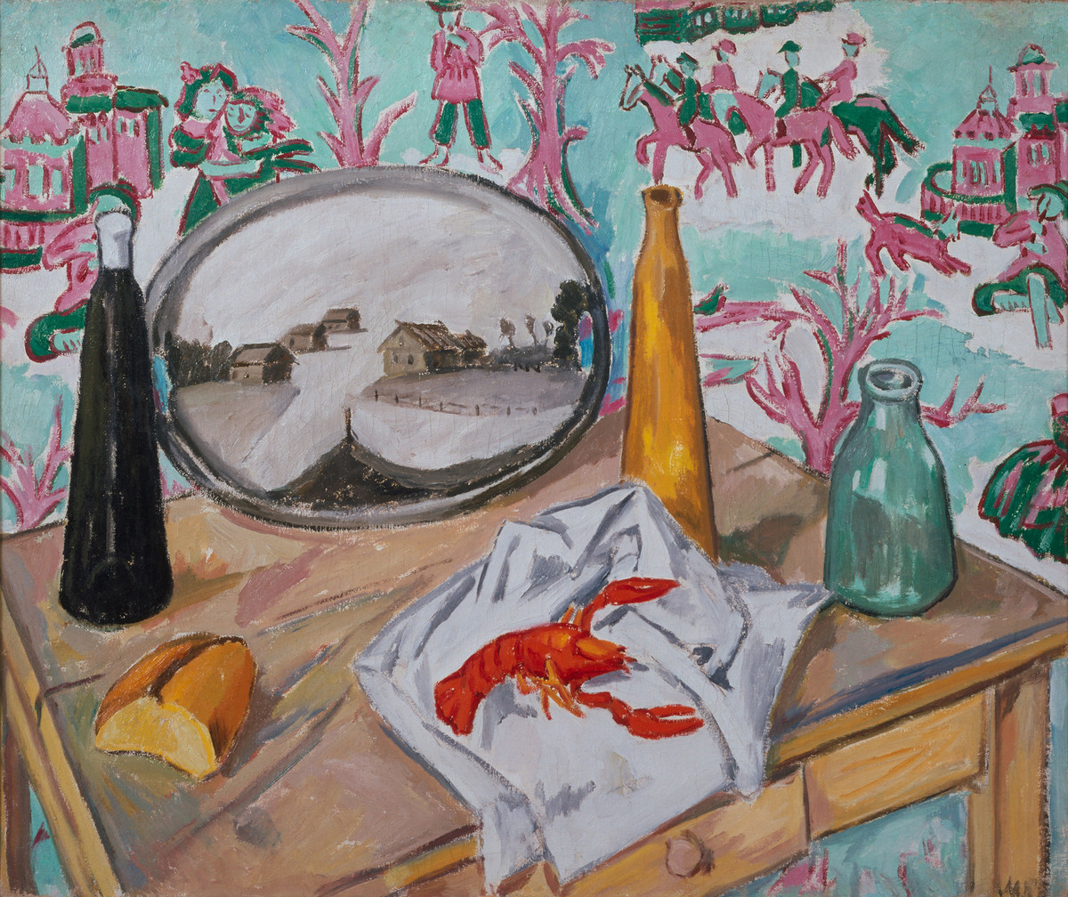 Still Life with Lobster (1907) - Mikhail Larionov Tablo