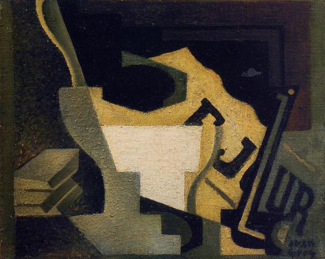 Still Life with Newspaper (1918) - Juan Gris Tablo