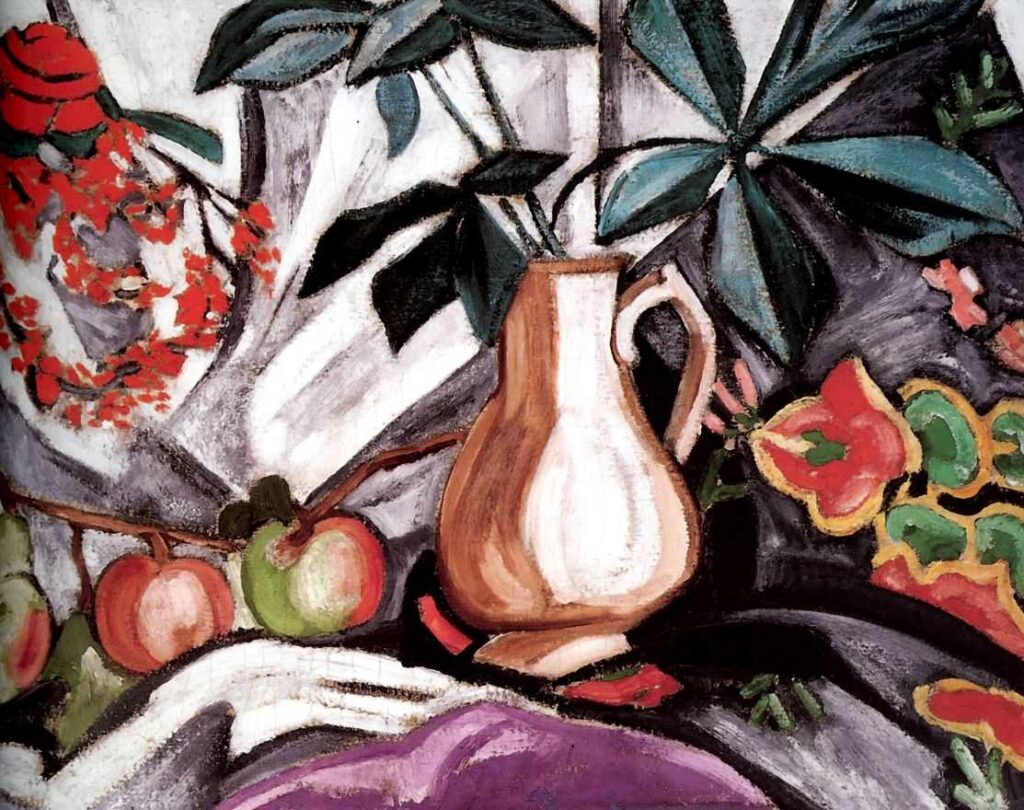 Still Life with Pitcher and Apples (1910) - Olga Rozanova Tablo