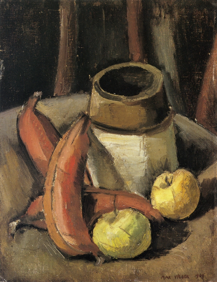 Still Life with Red Bananas (1909) - Max Weber Tablo