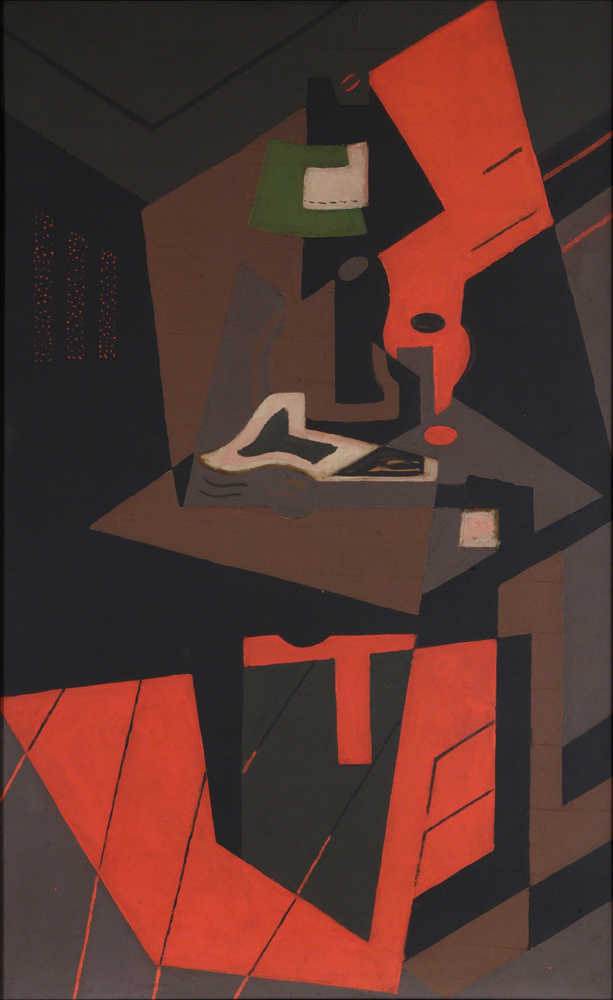 Still Life with Red Lamp (1916) - María Blanchard Tablo
