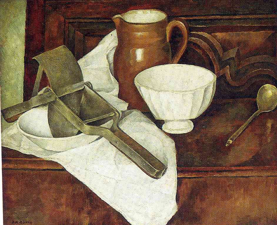 Still Life with Ricer also known as Still Life with Garlic Press (1918) – Diego Rivera Tablo