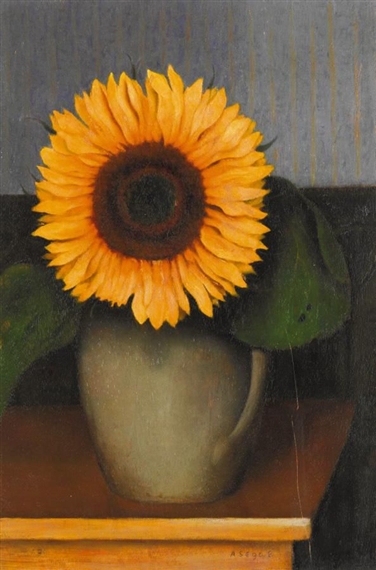 Still Life with Sunflower (1931) – Arthur Segal Tablo