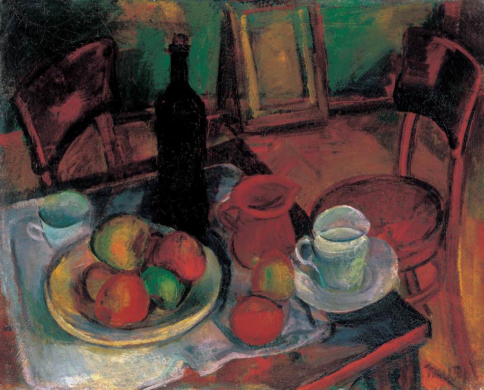 Still Life with Table and Chairs - Kmetty János Tablo