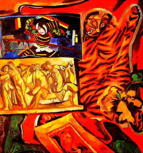 Still Life with Tiger (1915) - Natalia Goncharova Tablo