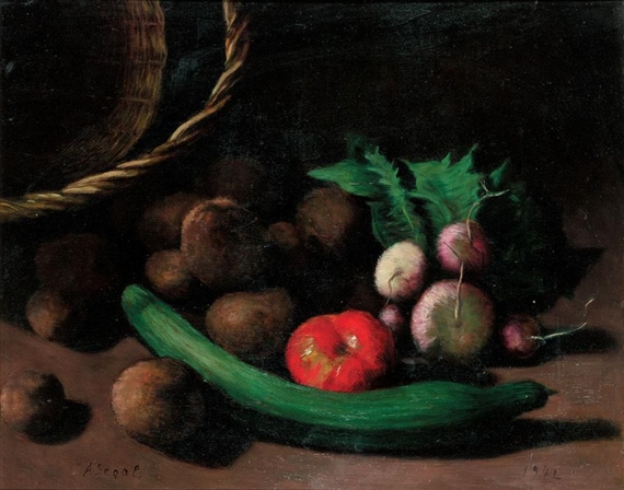 Still Life with Vegetables – Arthur Segal Tablo