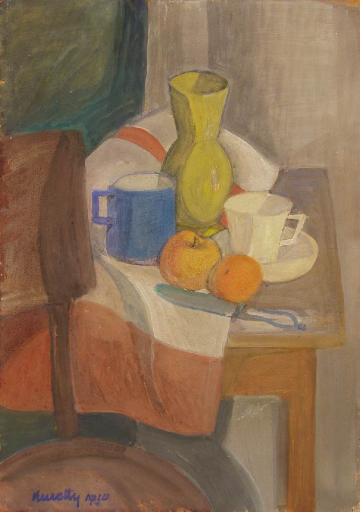 Still Life with Yellow Jar (1930) - Kmetty János Tablo