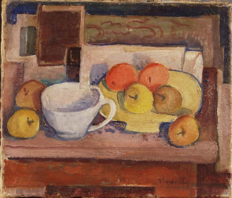 Still Life with Yellow Plate (1928) - Kmetty János Tablo