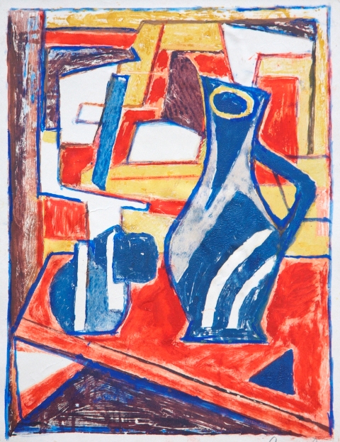 Still Life with a Jug - Margit Selska Tablo