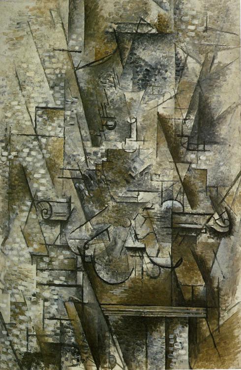 Still Life with a Violin (1911) - Georges Braque Tablo
